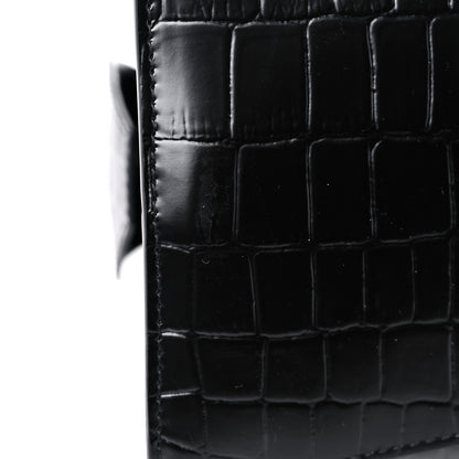 Balenciaga Semi Shiny Calfskin Crocodile Embossed Neo Classic Black Hardware S City Black 12 of 12