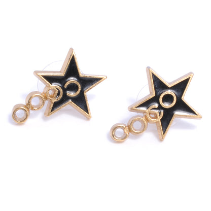 Chanel COCO Star Earrings Black and Gold 3 of 6