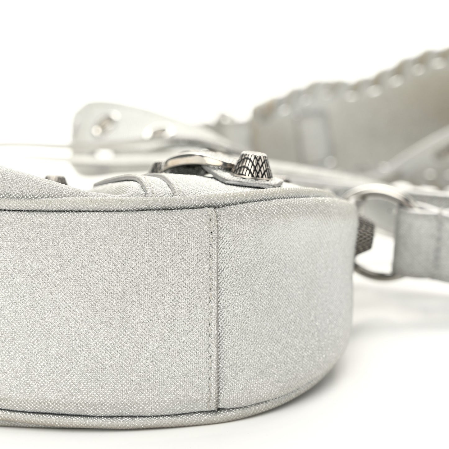 Sparkling Fabric Le Cagole Shoulder Bag XS Silver