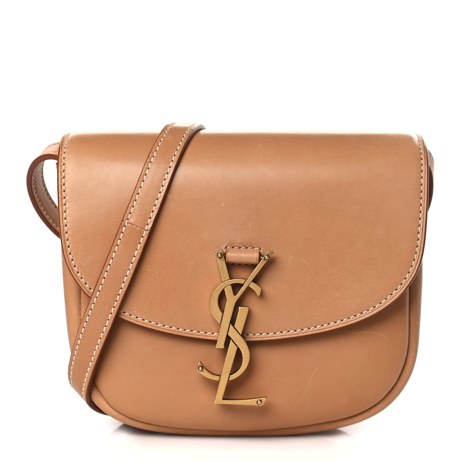 Saint Laurent Smooth Vintage Calfskin Small Kaia Satchel Brown Gold 1 of 11