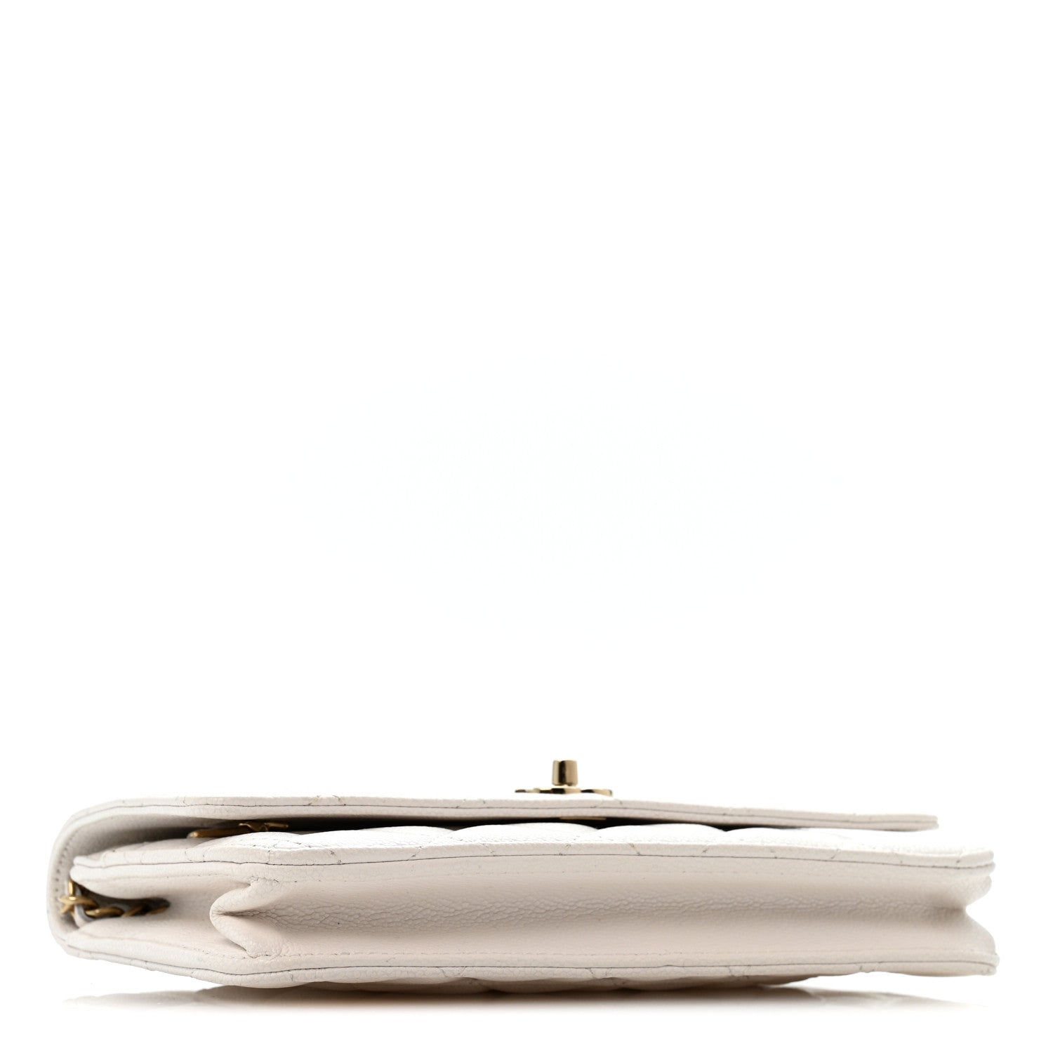 Chanel Caviar Quilted CC Turnlock Wallet On Chain WOC White 4 of 13