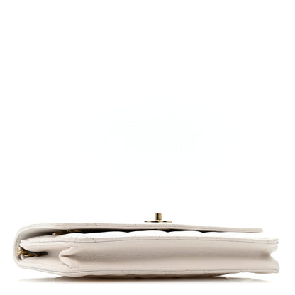 Chanel Caviar Quilted CC Turnlock Wallet On Chain WOC White 4 of 13