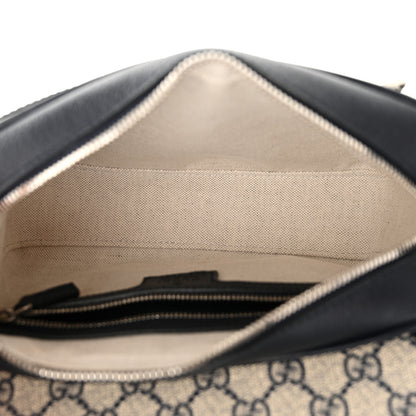 Gucci GG Supreme Monogram Textured Dollar Calfskin Web Studded Mini Ophidia Flap Shoulder Bag Beige Blue 5 of 10