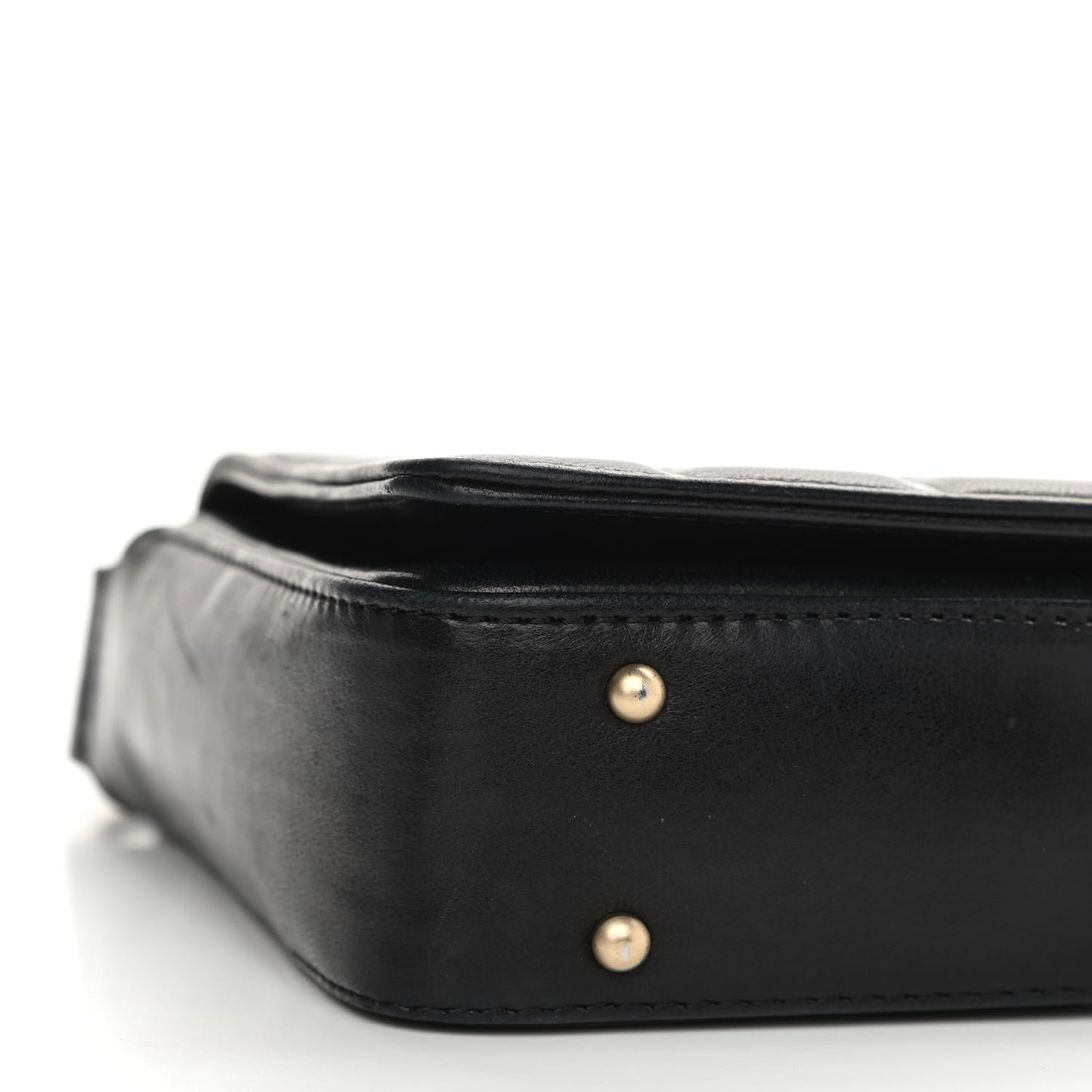 Lambskin Quilted CC Chocolate Bar Flap Black