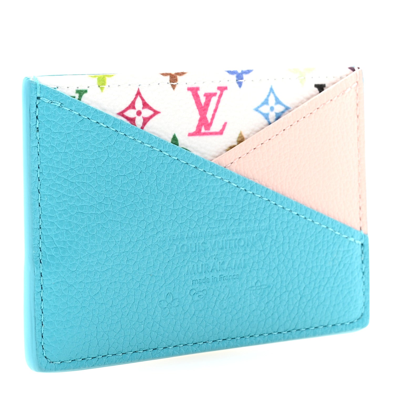 Louis Vuitton LV X TM Monogram Multicolor Criss-Cross Card Holder Kabira Blue Rose 3 of 7