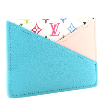 Louis Vuitton LV X TM Monogram Multicolor Criss-Cross Card Holder Kabira Blue Rose 3 of 7
