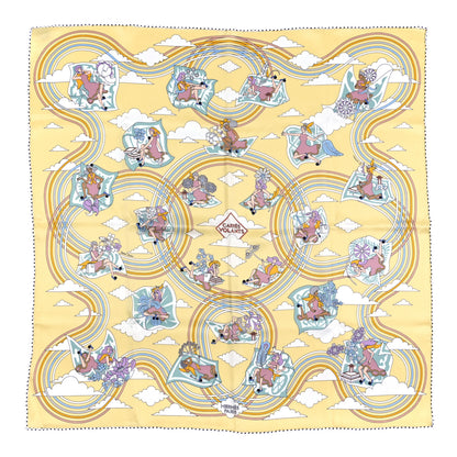 Hermes Silk Carres Volants Scarf 70 Juane Soufre Aqua 1 of 4