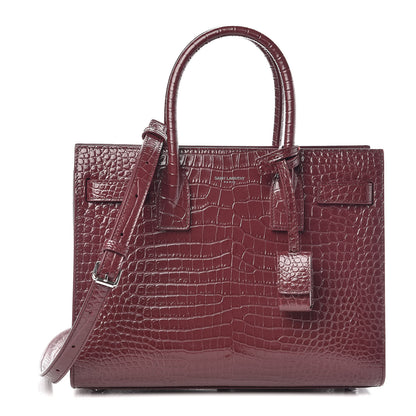 Saint Laurent Calfskin Crocodile Embossed Baby Sac De Jour Rouge 1 of 11
