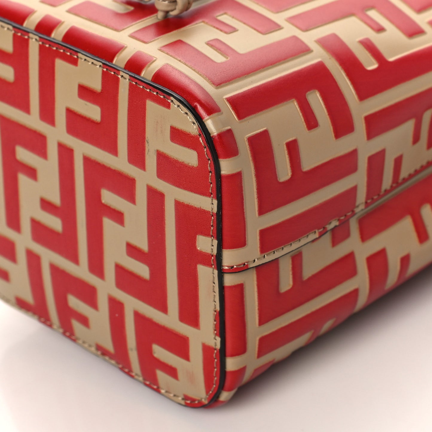 Vitello Liberty F is Fendi FF Embossed Mini Mon Tresor Bucket Bag Amido Fiamma