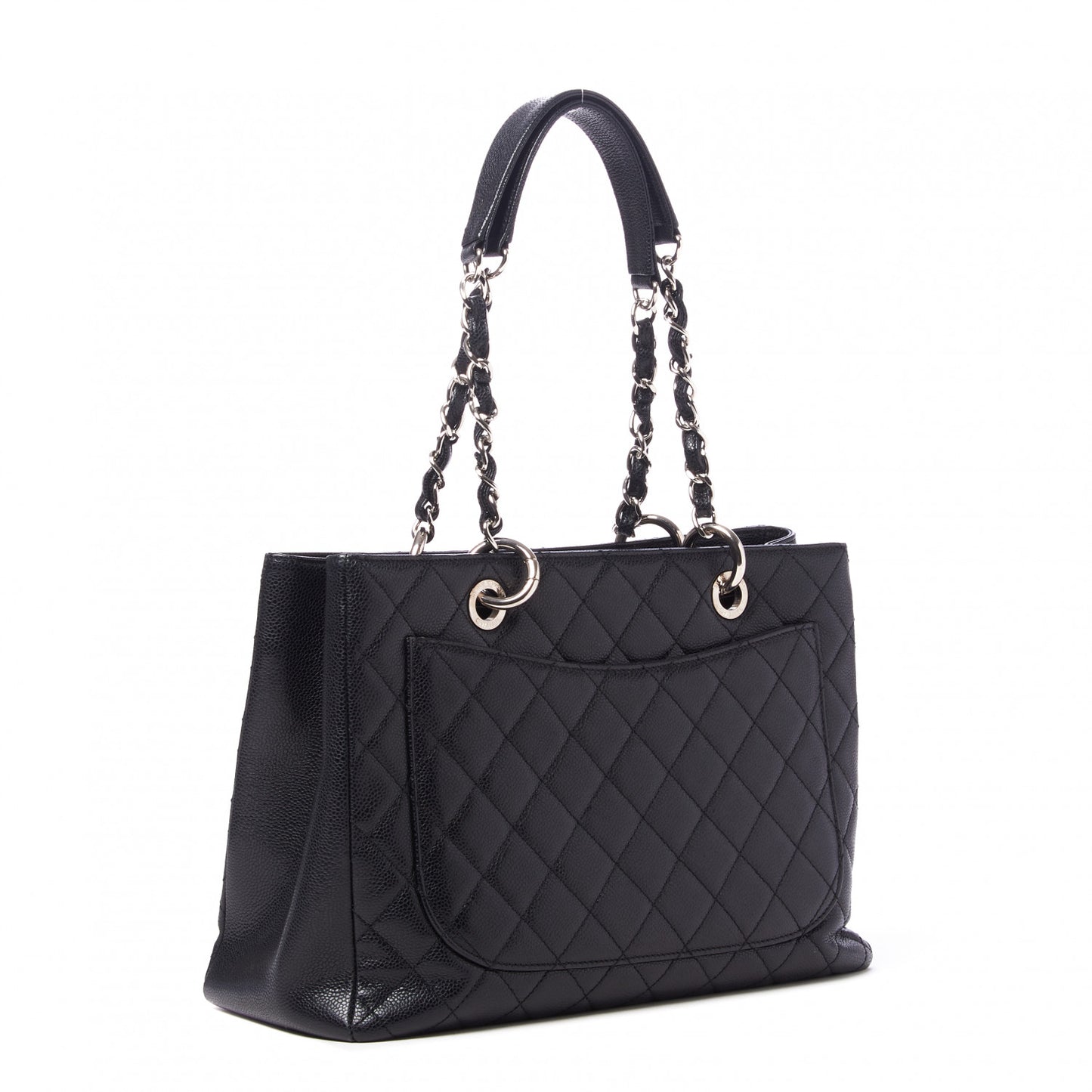 Caviar Quilted Grand Shopping Tote GST Black