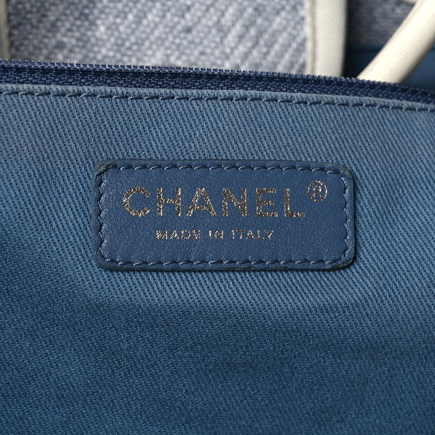 Chanel Canvas Large Deauville Tote Light Blue 6 of 11
