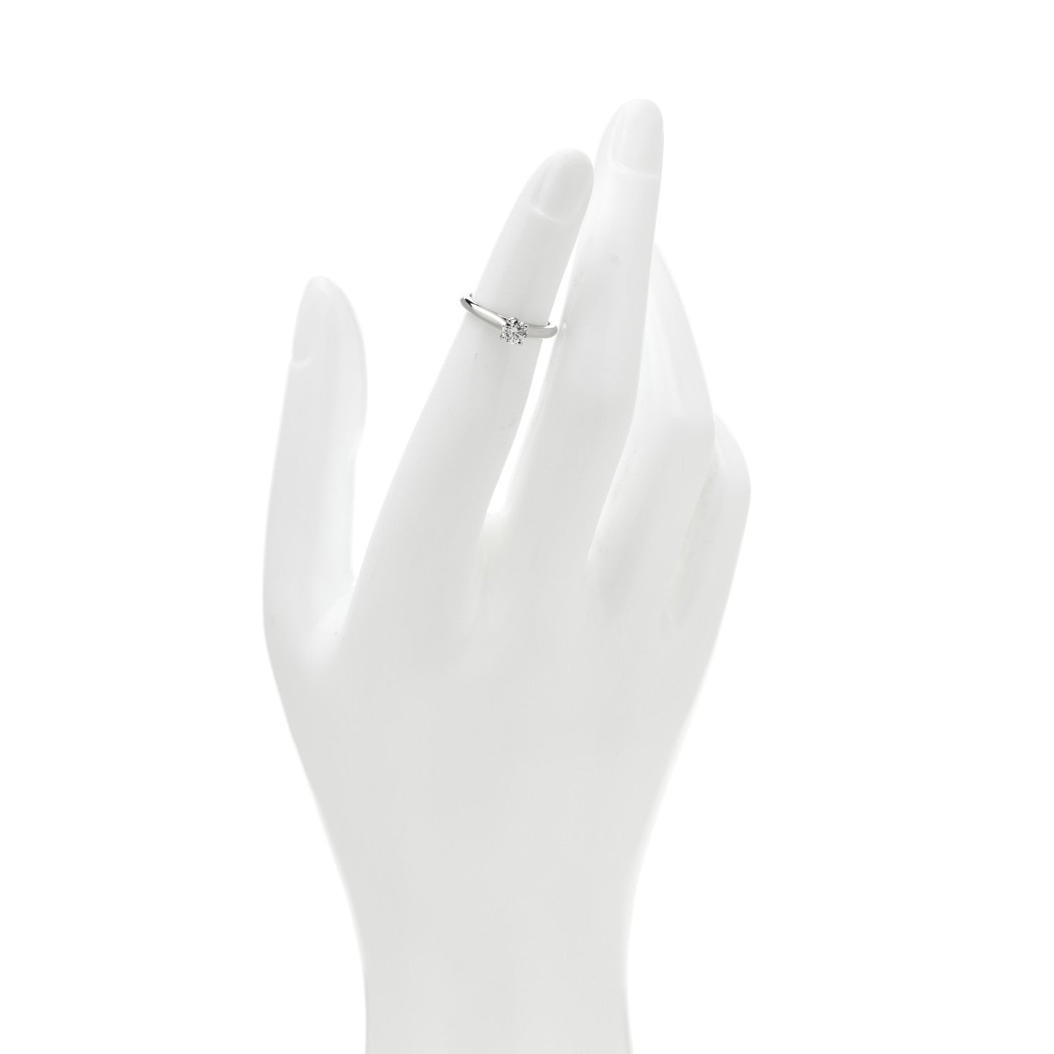 Cartier Platinum Diamond .27ct 1895 Solitaire Engagement Ring 45 3.25 2 of 6