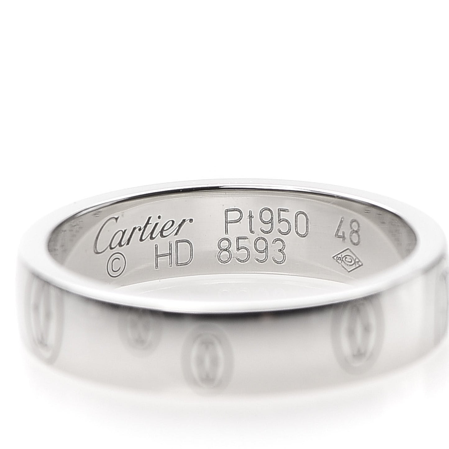 Platinum Happy Birthday 4mm Band Ring 48 4.5