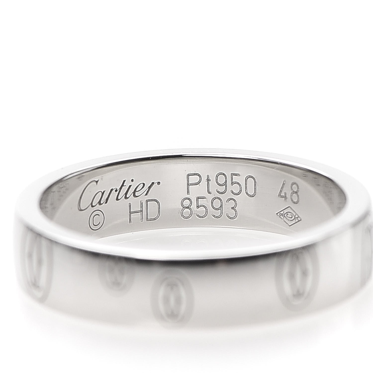 Cartier Platinum Happy Birthday 4mm Band Ring 48 4.5 4 of 4