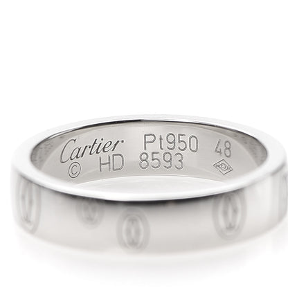 Cartier Platinum Happy Birthday 4mm Band Ring 48 4.5 4 of 4