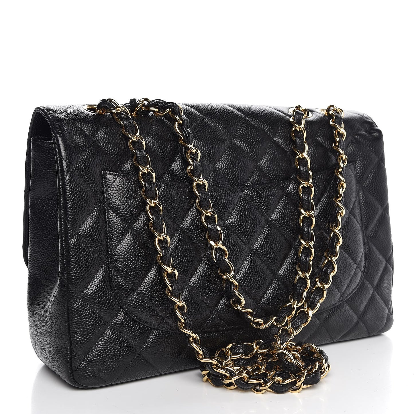 Caviar Quilted Jumbo Single Flap Black
