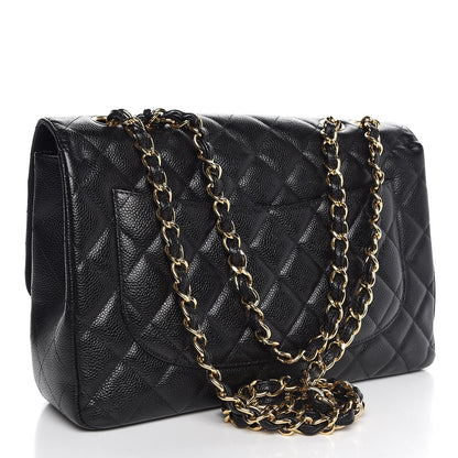 Chanel Caviar Quilted Jumbo Single Flap Black 3 of 8