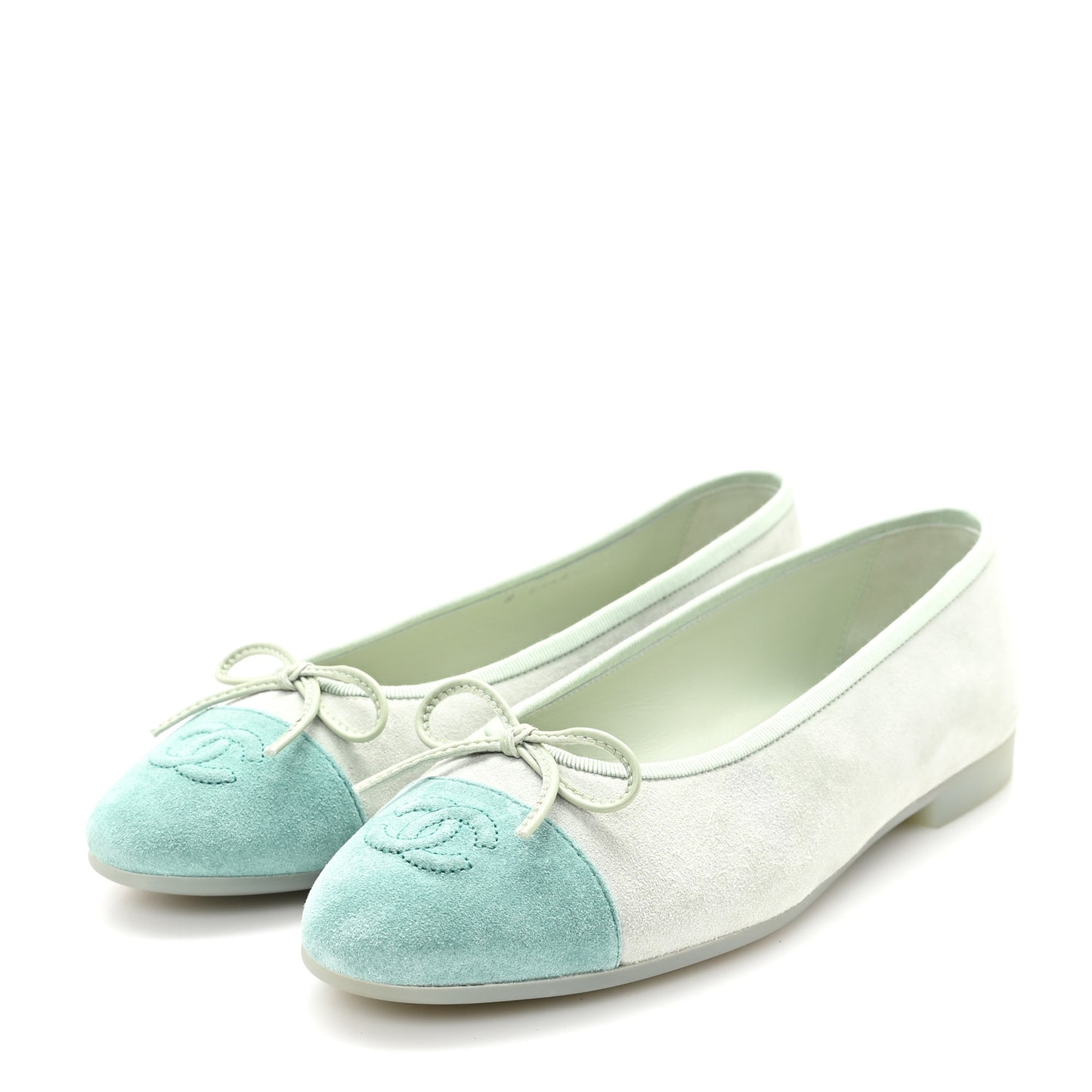 Suede Cap Toe CC Ballerina Flats 38 Light Green Green
