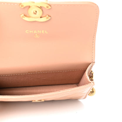 Chanel Calfskin Quilted Perfect Fit Coin Purse With Chain Beige 5 of 11