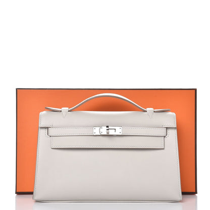 Hermes Swift Kelly Pochette Clutch Gris Perle 26 of 26