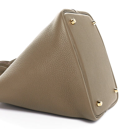 Hermes Taurillon Clemence Picotin Lock 22 MM Etoupe 9 of 11