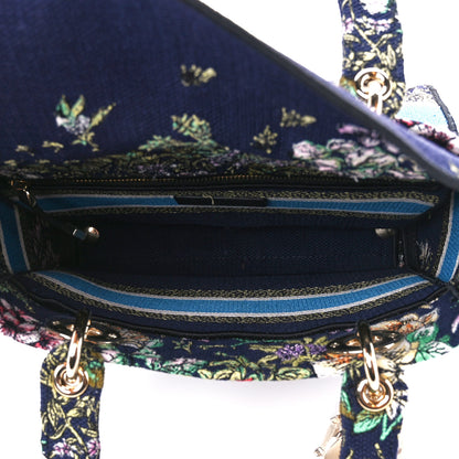 Christian Dior Canvas D-Constellation Embroidered Medium Lady D-Lite Bleu Multicolor 5 of 11
