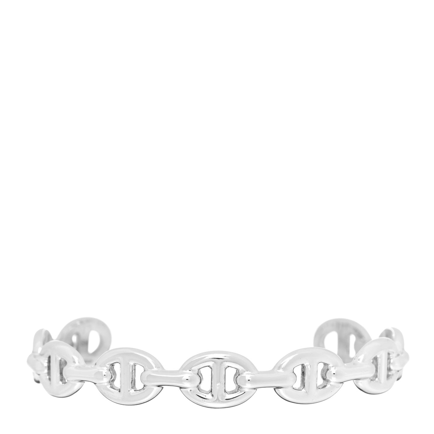 Sterling Silver MM Chaine d'Ancre Enchainee Cuff Bracelet SH
