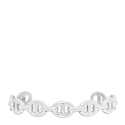 Hermes Sterling Silver MM Chaine d'Ancre Enchainee Cuff Bracelet SH 1 of 4