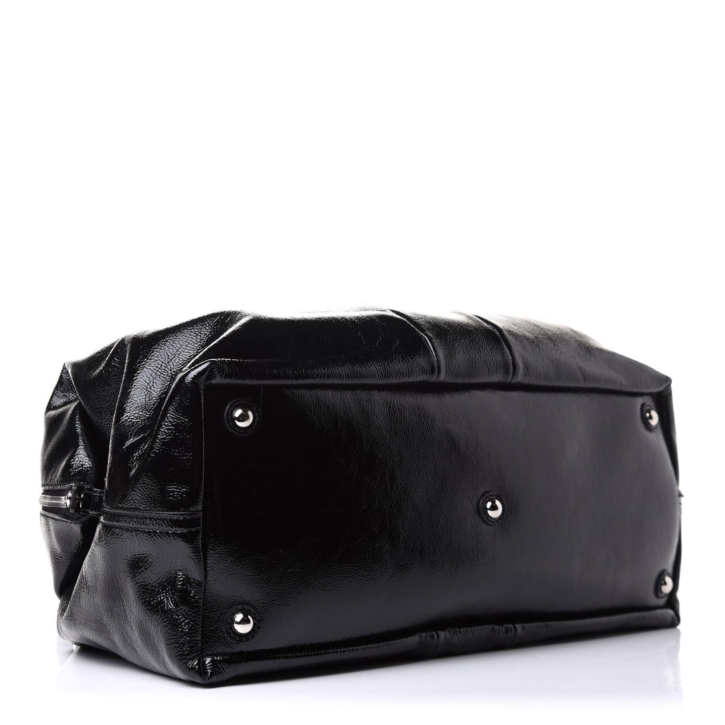 Textured Patent Medium Easy Y Bag Black