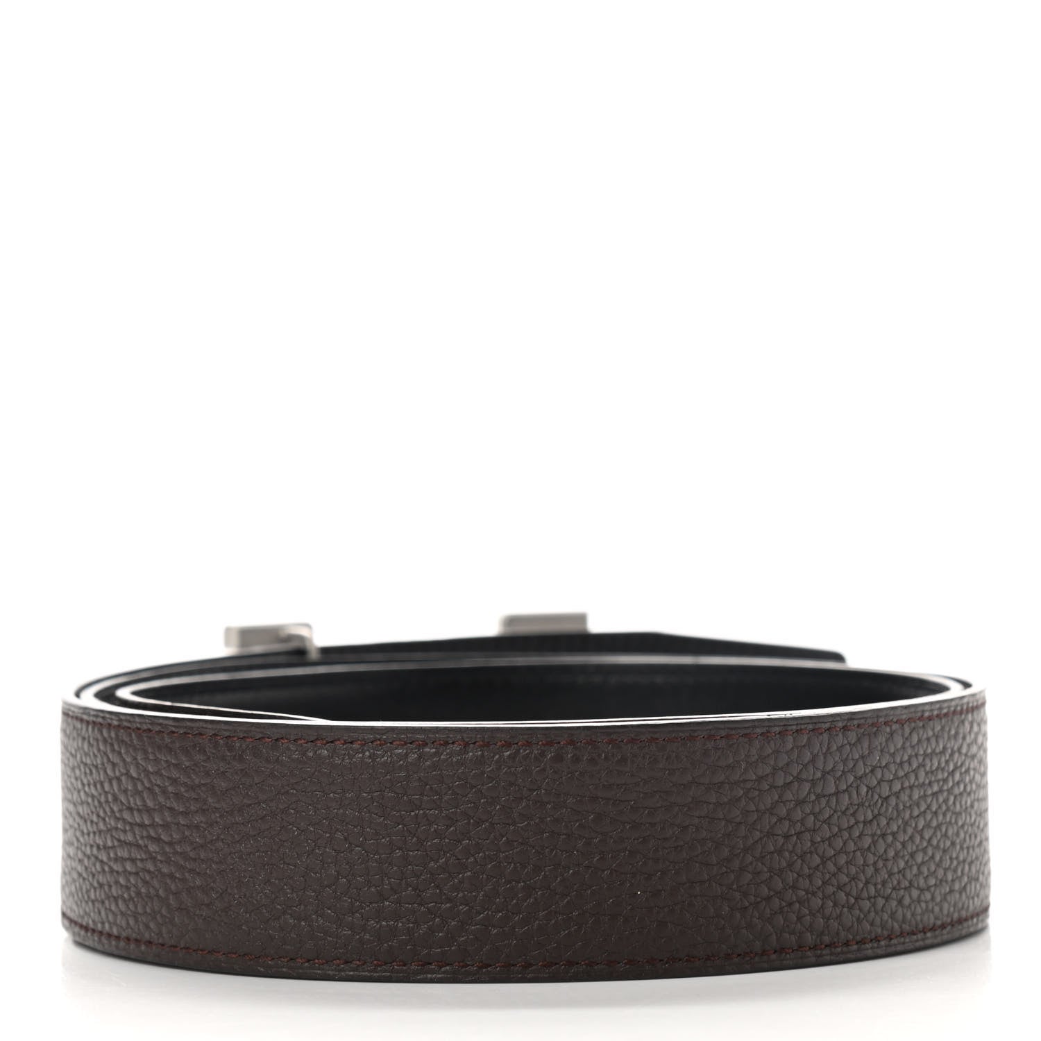 Hermes Box Togo 32mm Constance H Belt 100 Black Chocolate 2 of 9