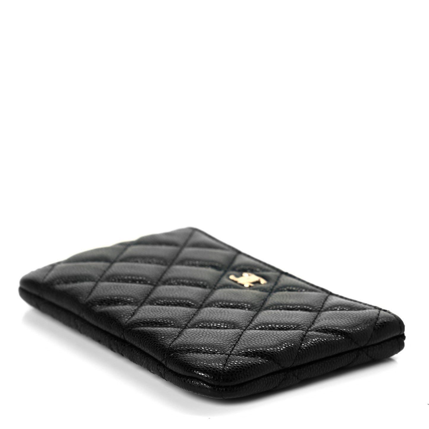 Caviar Quilted Small Cosmetic Case Black