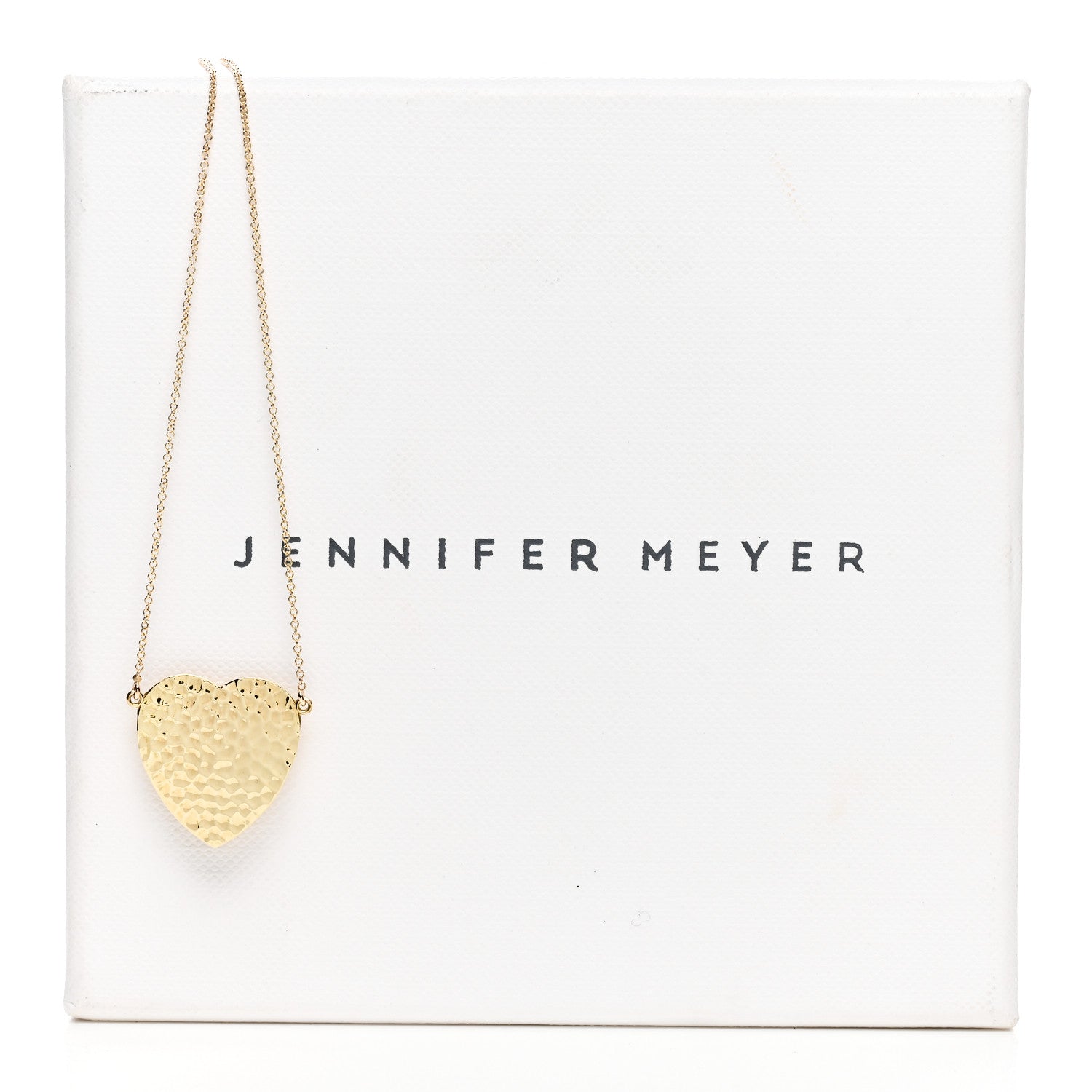 Jennifer Meyer 18K Yellow Gold Hammered Heart Pendant Necklace 7 of 7