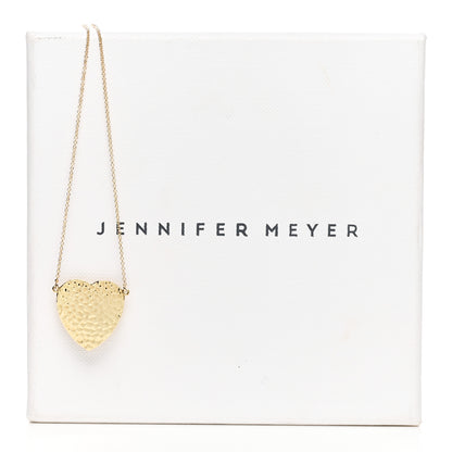 Jennifer Meyer 18K Yellow Gold Hammered Heart Pendant Necklace 7 of 7