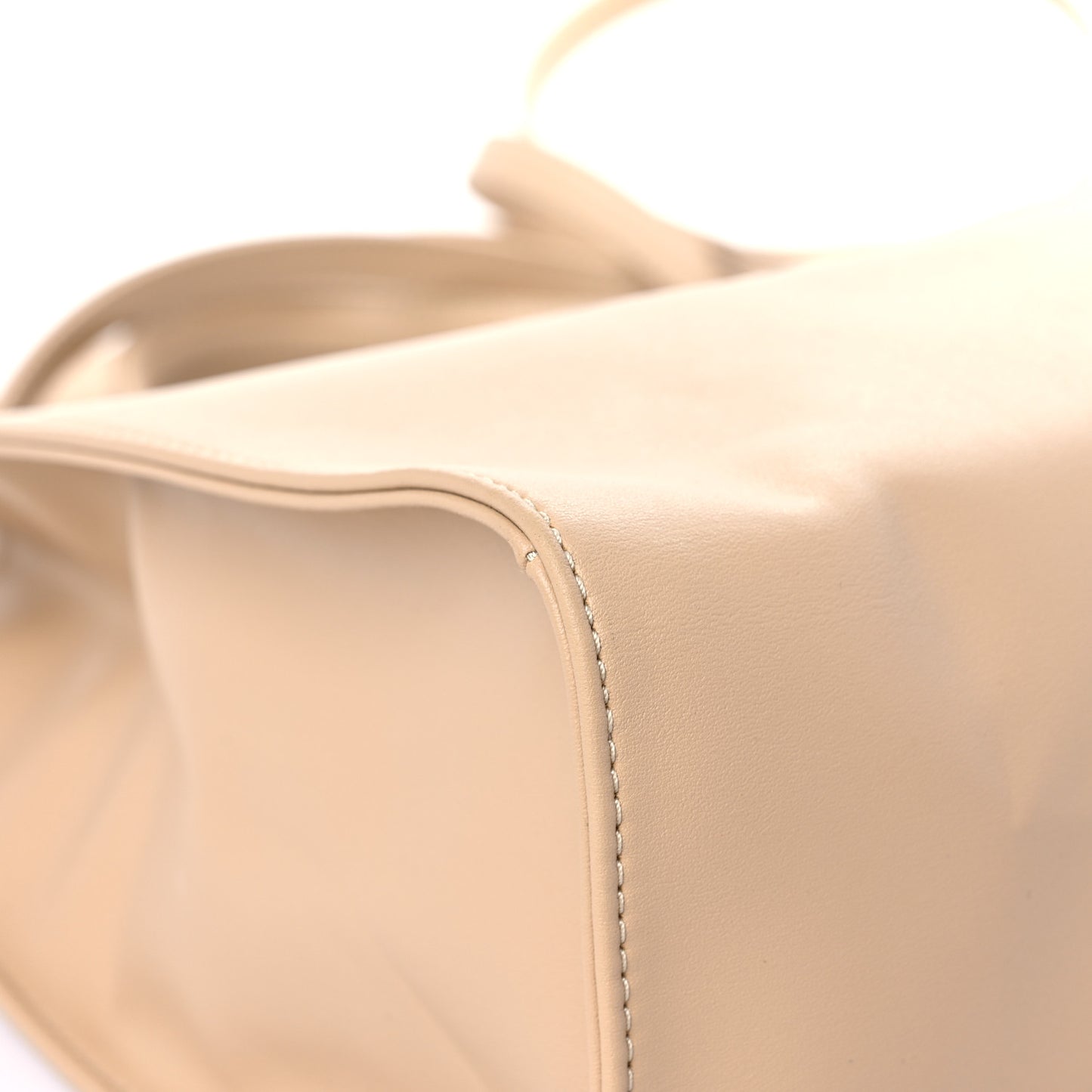 Vegan Leather Medium Shopping Bag Cream