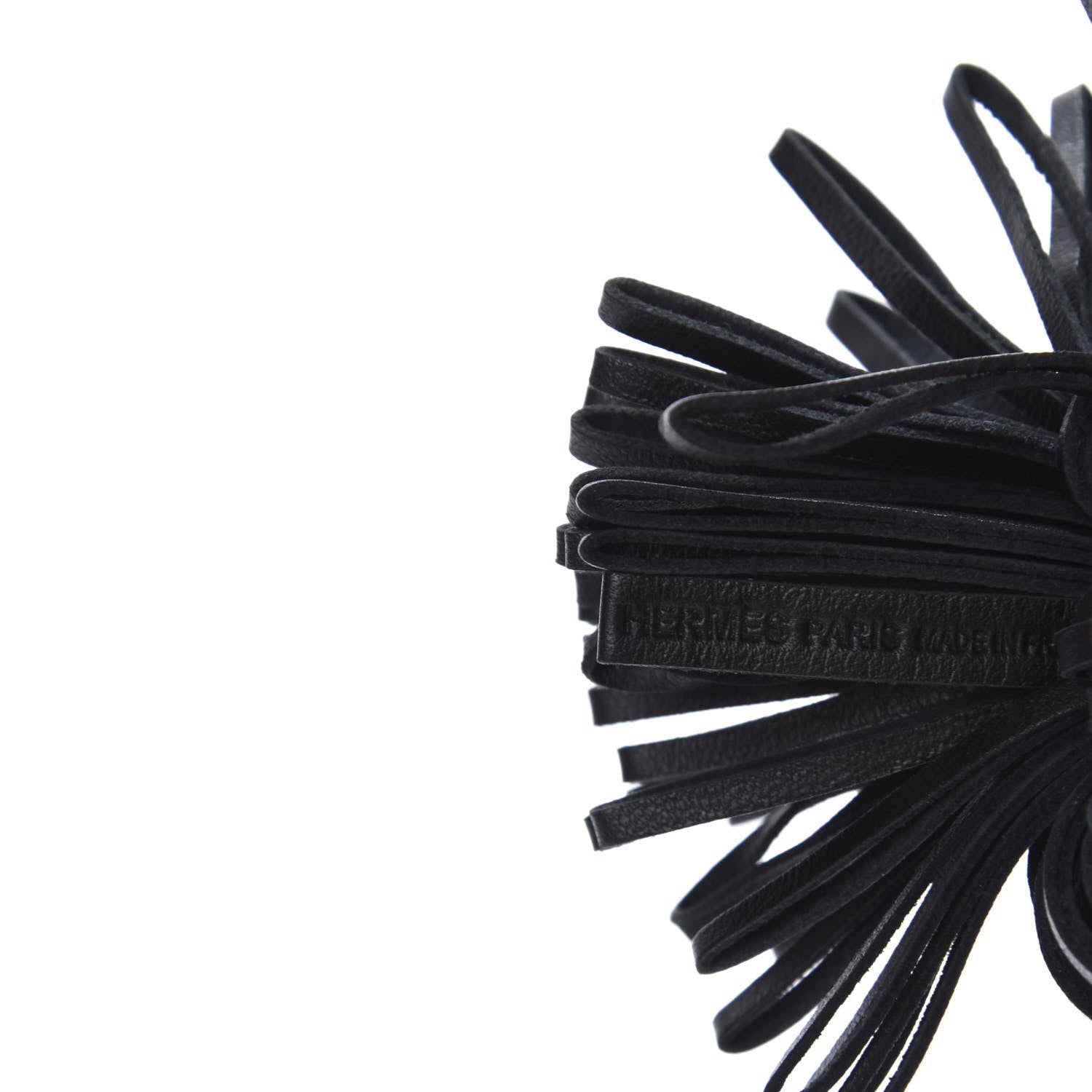 Hermes Lambskin Carmen Tassel Key Holder Black 3 of 4