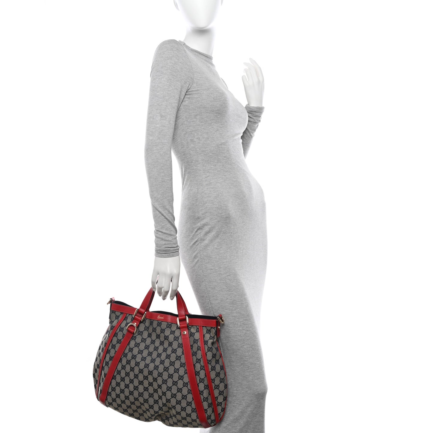 Monogram Medium Abbey Convertible Tote Navy Red