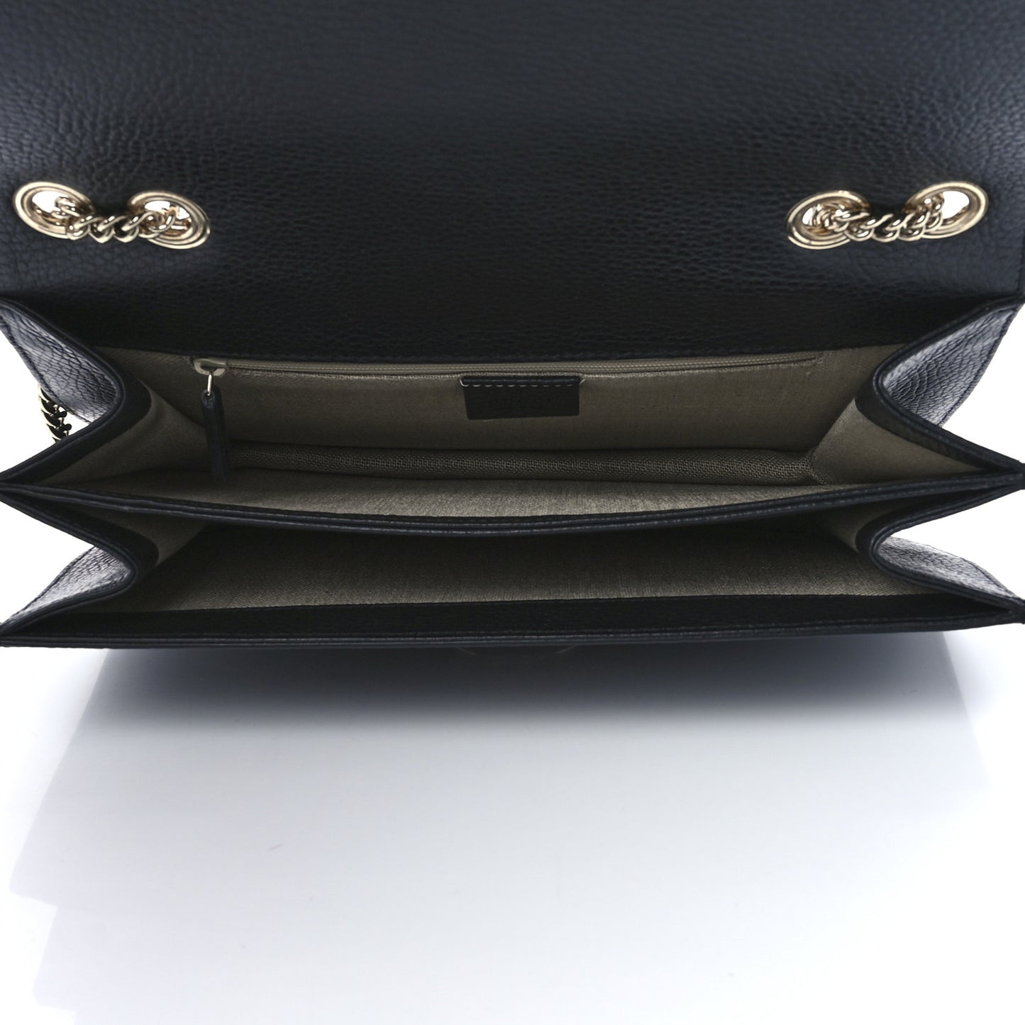 Dollar Calfskin Interlocking G Shoulder Bag Black