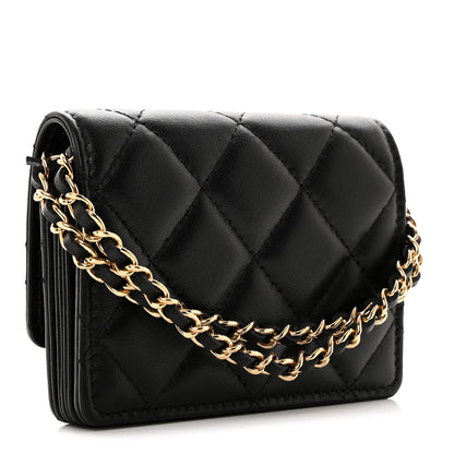 Chanel Lambskin Quilted Flap Card Holder With Cuff Black 4 of 10