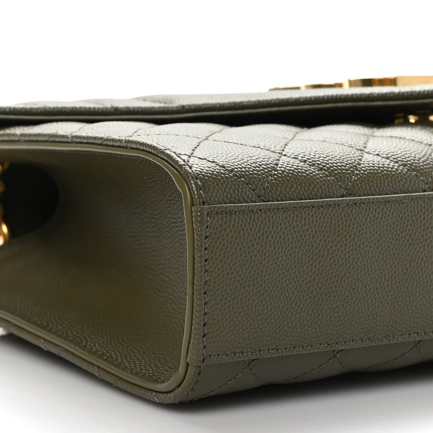 Grain De Poudre Textured Mixed Matelasse Medium Triquilt Monogram Satchel Vert Fonce