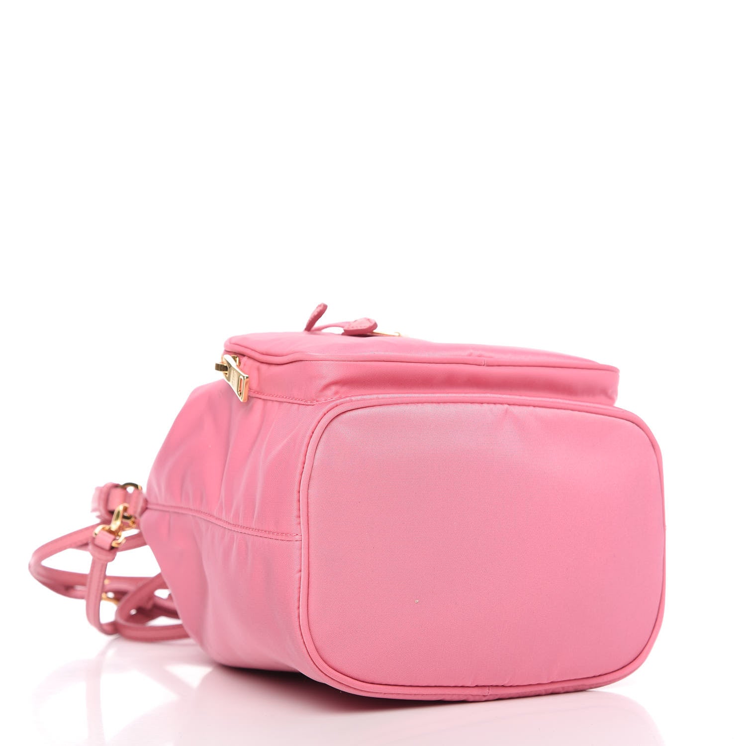 Prada Saffiano Tessuto Nylon Mini Bucket Crossbody Bag Pink 4 of 10