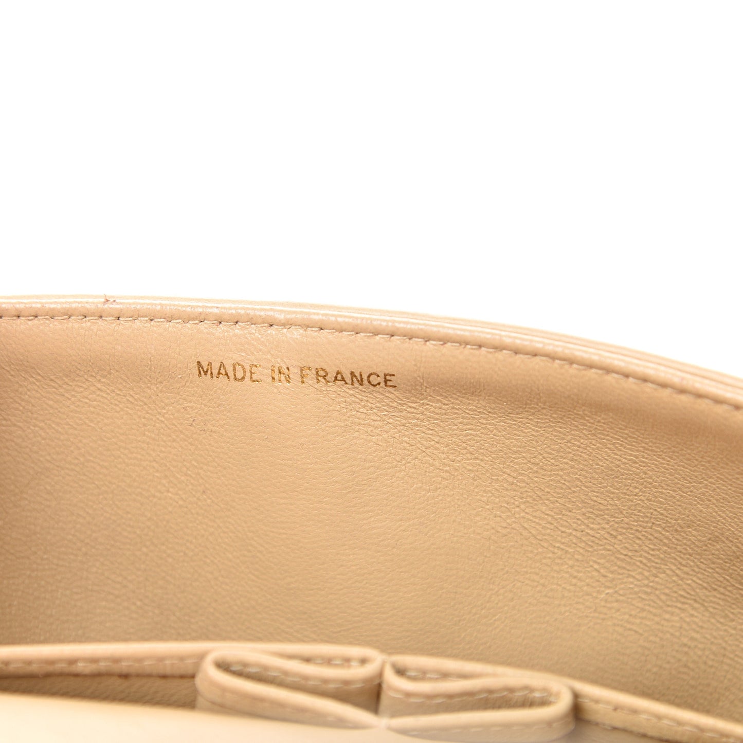 Lambskin Quilted Small Double Flap Beige