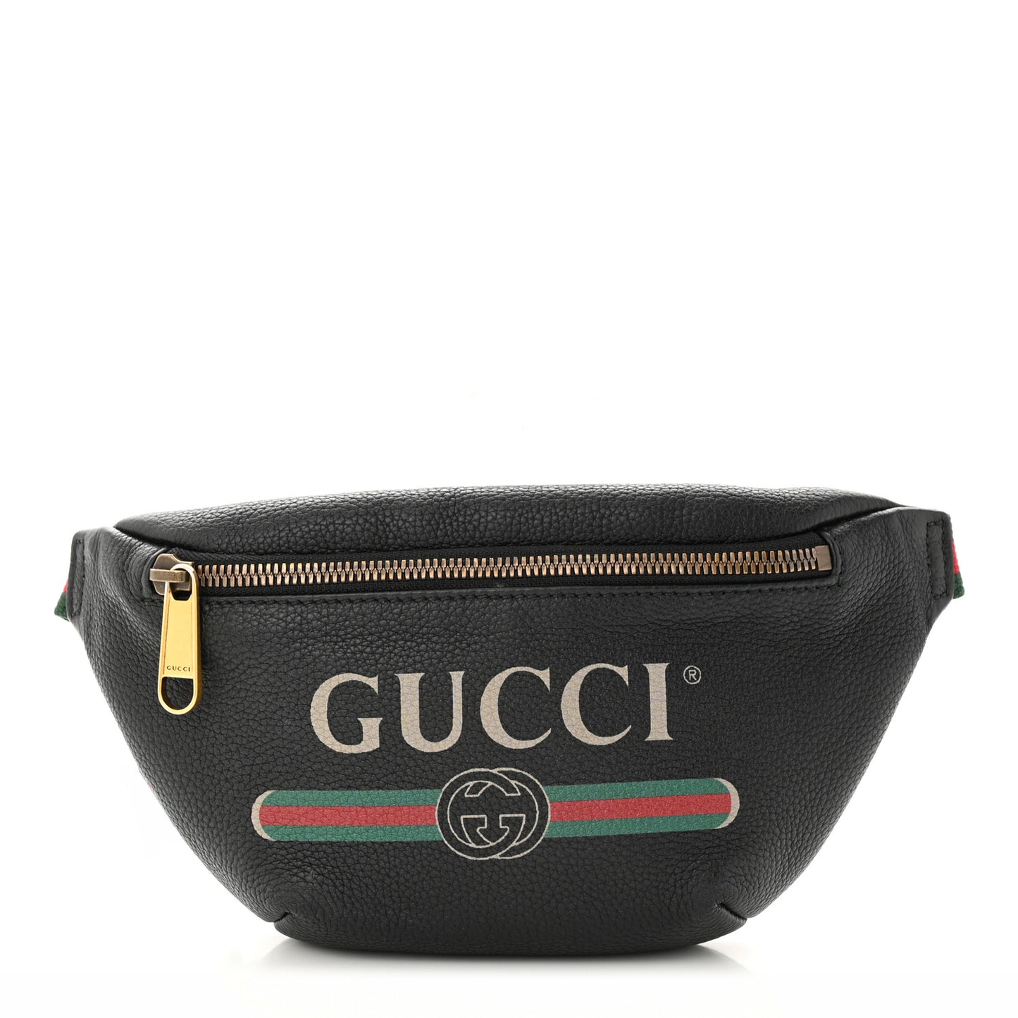 Grained Calfskin Small Logo Belt Bag Black