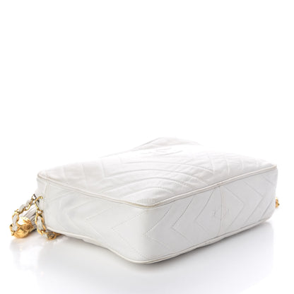 Chanel Lambskin Chevron Tassel Camera Case White 4 of 18