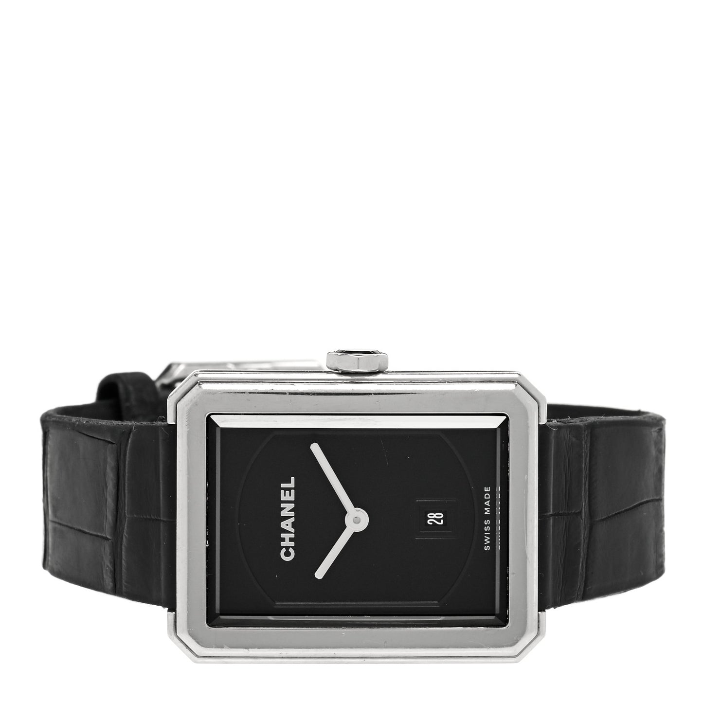 Stainless Steel Alligator 26mm Boy-Friend Quartz Watch Black