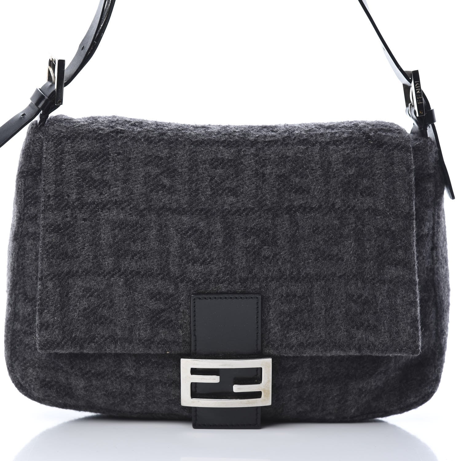 Fendi Wool Zucca Mama Baguette Grey 8 of 14