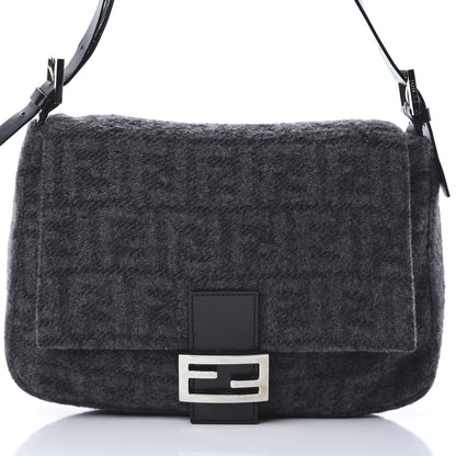 Fendi Wool Zucca Mama Baguette Grey 8 of 14