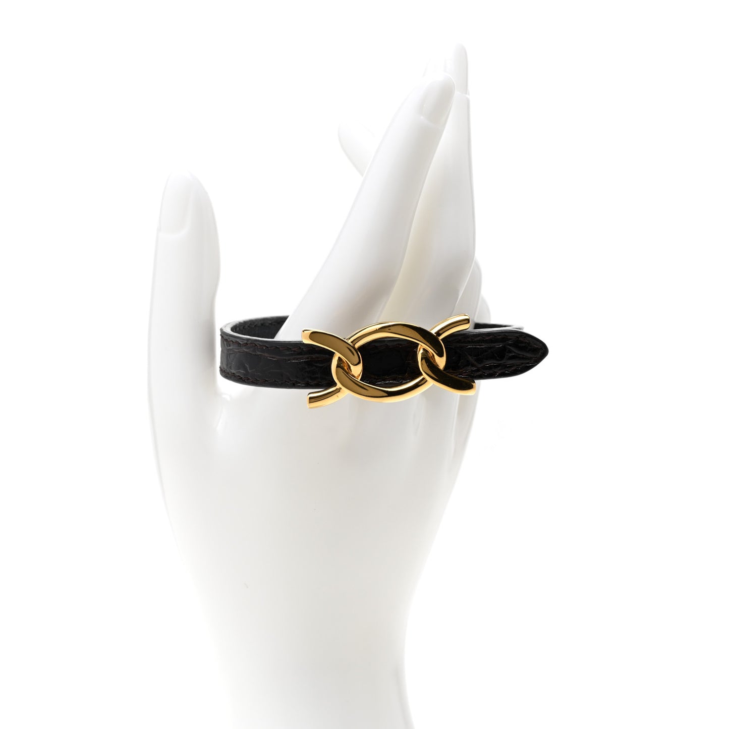 Leather Cocco Babilas Bracelet Black Gold