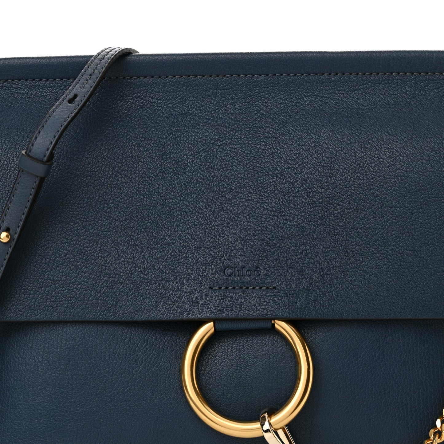 Goatskin Medium Faye Shoulder Bag Denim Blue