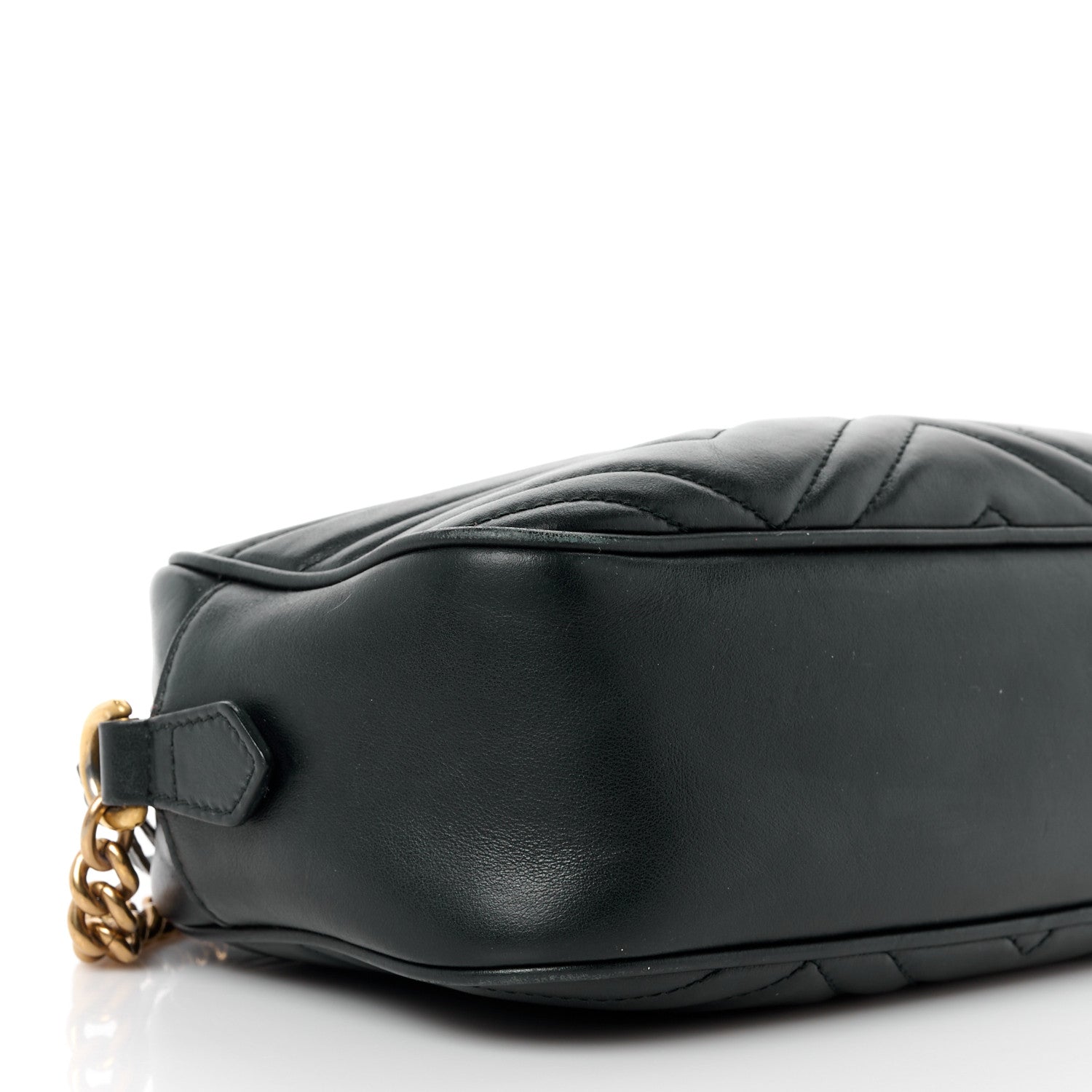 Gucci Calfskin Matelasse Small GG Marmont Chain Shoulder Bag Black 10 of 13