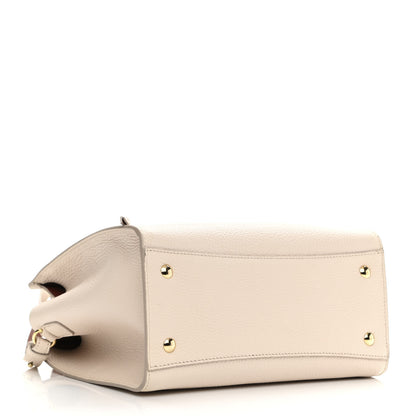 Salvatore Ferragamo Hammered Calfskin Double Handle Small Amy Tote Bone Copper 4 of 11